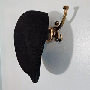 Pendleton Black Wool Newsboy Cap Vintage Cabbie Flat Driving Hat USA XLG